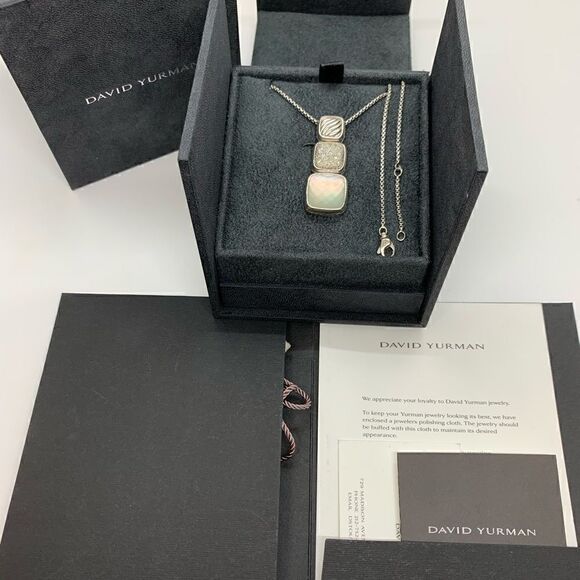 David Yurman Sterling Silver Chicklet Necklace - Picture 3 of 11